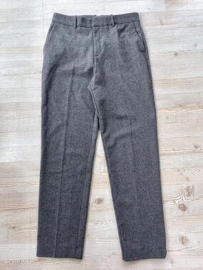 MNG by Mango‎ High Waist Wool Blend Houndstooth Trousers | Grey Size 6